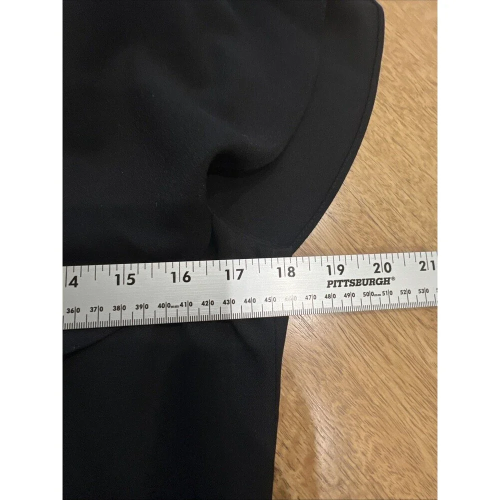 Gabrielle Union NY&Co Womens Black Sheath Dress Flutter Sleeve V Neck Sz S Small - Picture 5 of 12